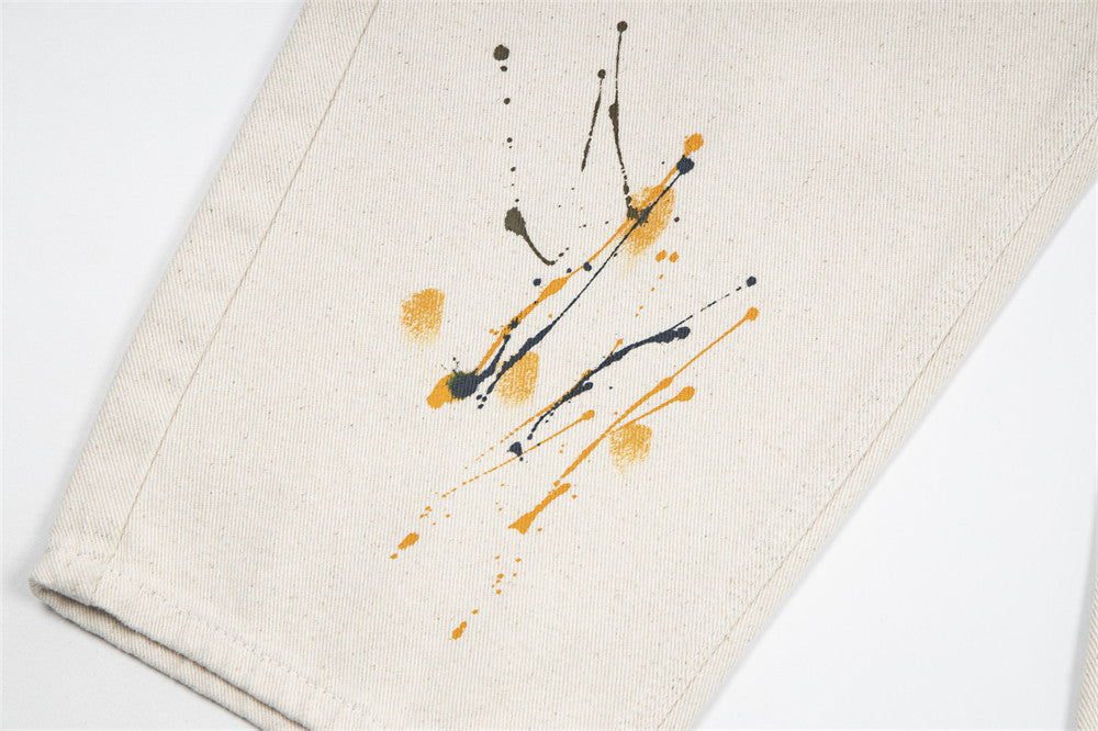 Fashion Personalized Paint Splash Jeans Men