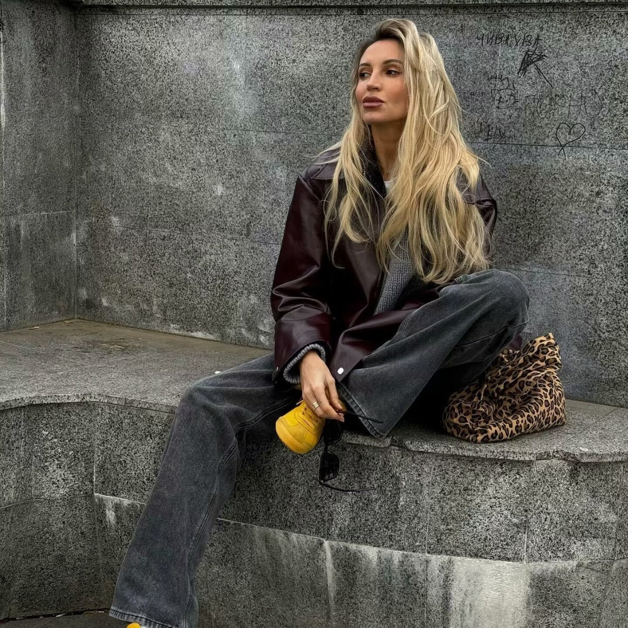 Solid Color Lapel Zipper Jacket Fashion