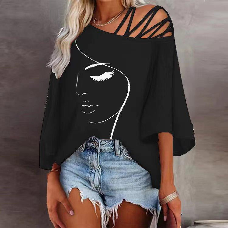 Fashion Stitching Loose Casual Tops For Women