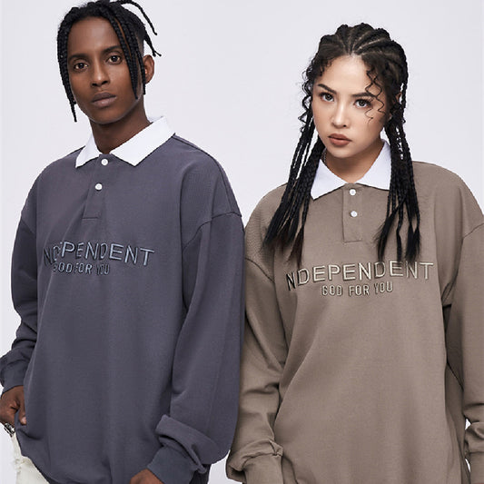 Casual Alphabet Embroidery Tops For Men And Women