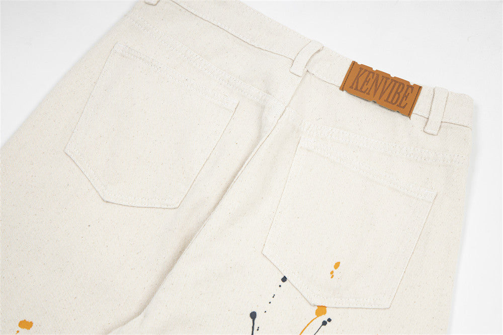 Fashion Personalized Paint Splash Jeans Men