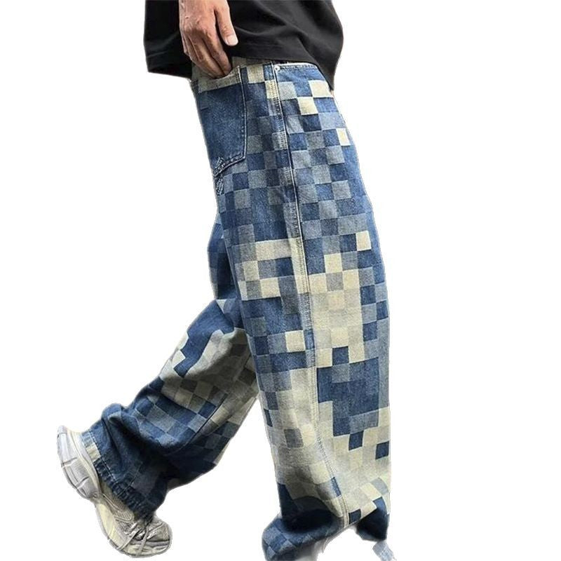 Mosaic Jeans American Style Loose Men