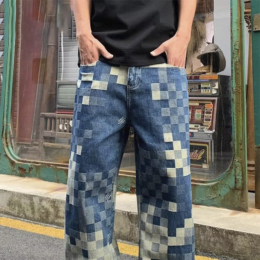 Mosaic Jeans American Style Loose Men