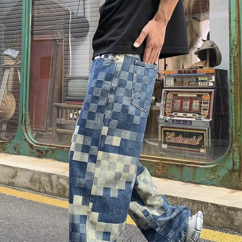 Mosaic Jeans American Style Loose Men