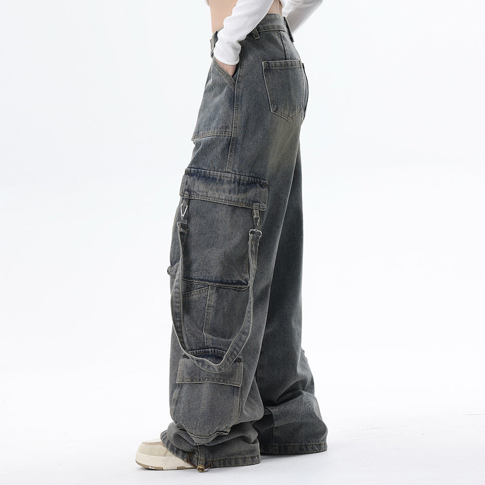 Workwear Multi-pocket Jeans For Men