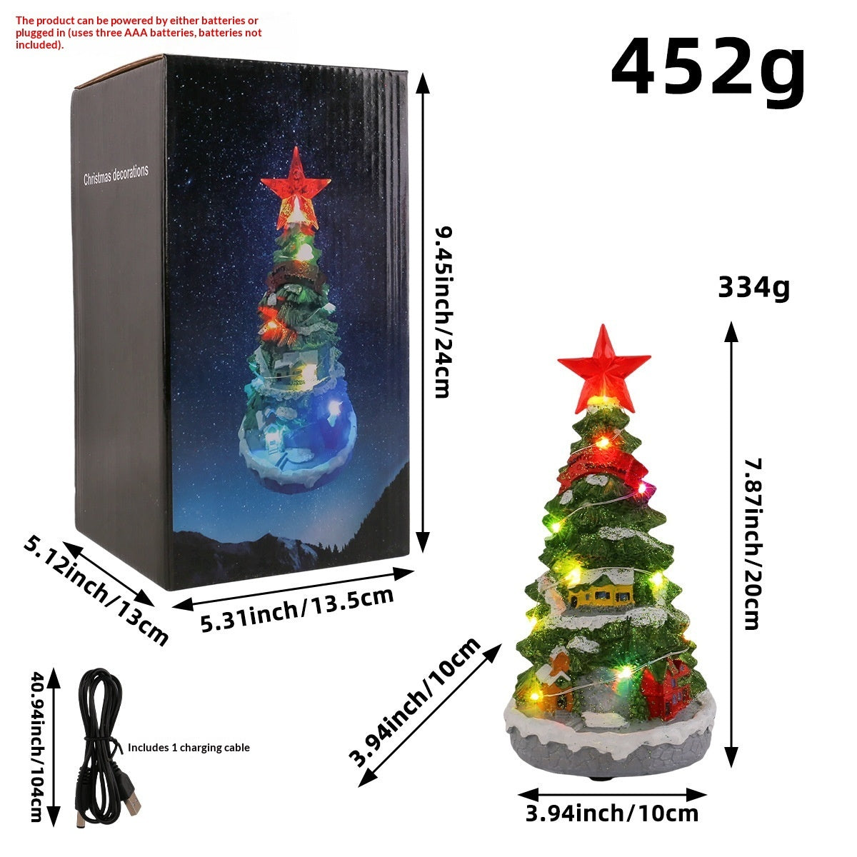 Christmas Glowing Christmas Tree Music Box Room Ornament