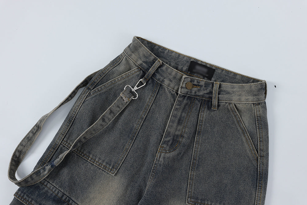 Workwear Multi-pocket Jeans For Men