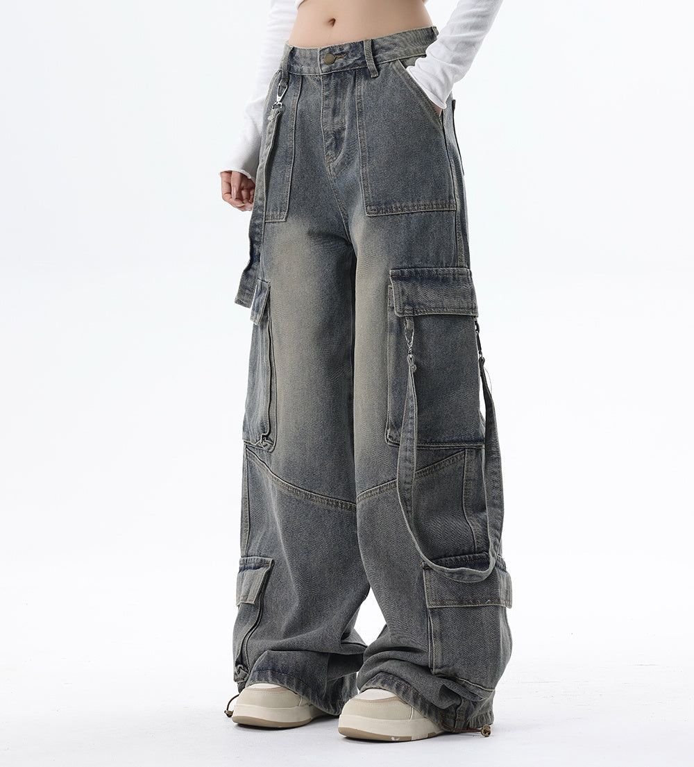 Workwear Multi-pocket Jeans For Men